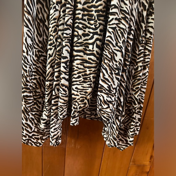 BOHO BOUTIQUE size SMALL, zebra print, long sleeved asymmetrical hemline dress. - Picture 6 of 9